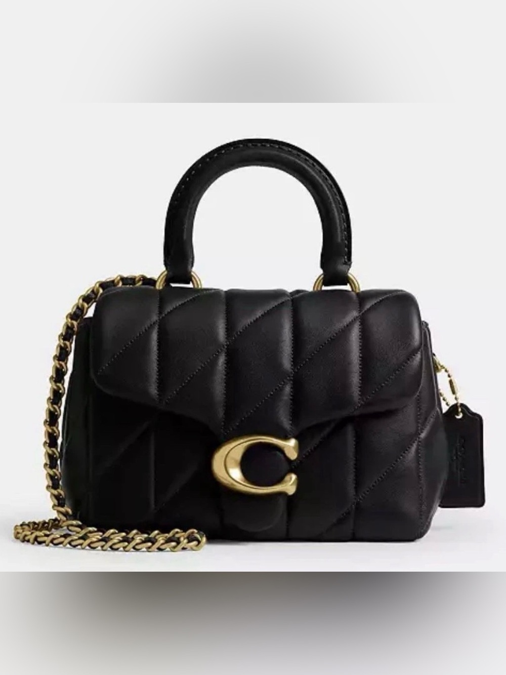 Coach Top Handle TABBY Black Quilted Bag $495 NEW Gorgeous!